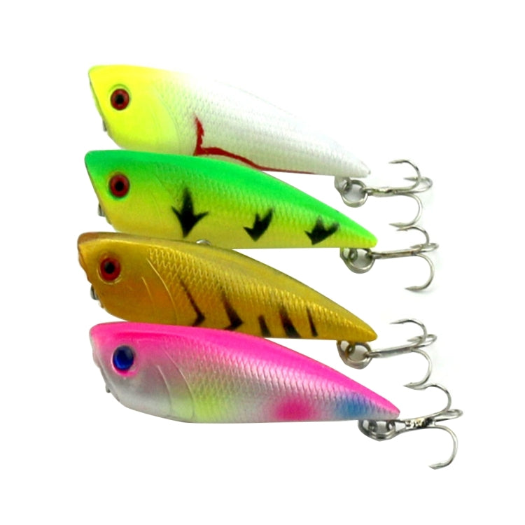 HENGJIA Artificial Fishing Lures Popper Bionic Fishing Bait with Hooks, Length: 7 cm, Random Color Delivery