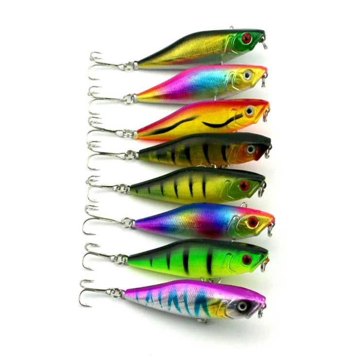 HENGJIA Artificial Fishing Lures Popper Bionic Fishing Bait with Hooks, Length: 7.5 cm, Random Color Delivery