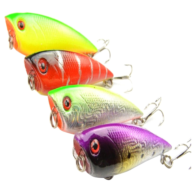 HENGJIA Plastic Artificial Fishing Lures Popper Bionic Fishing Bait with Hooks, Length: 6.7 cm, Random Color Delivery