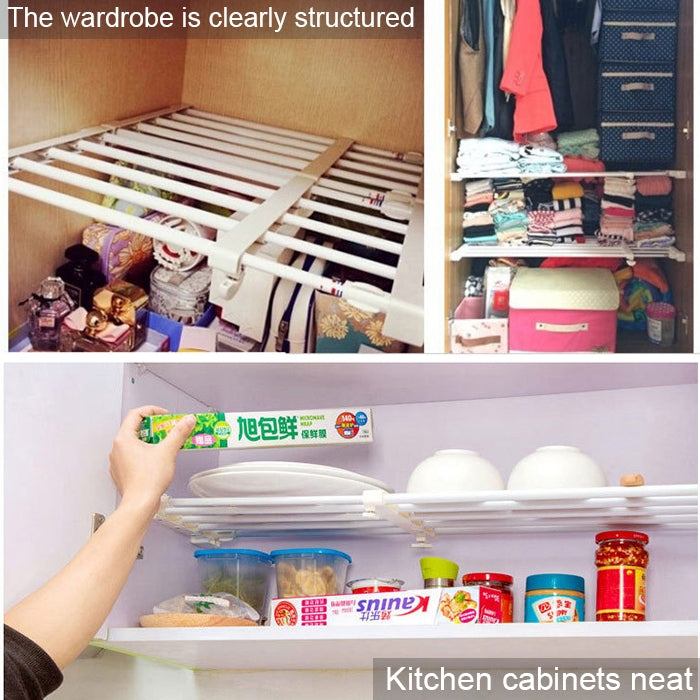 Wardrobe Storage Layered Baffle Cabinet Shelf Dormitory Partition Cupboard Partition Board, Width: 24cm, Stretch Range: 30-40cm