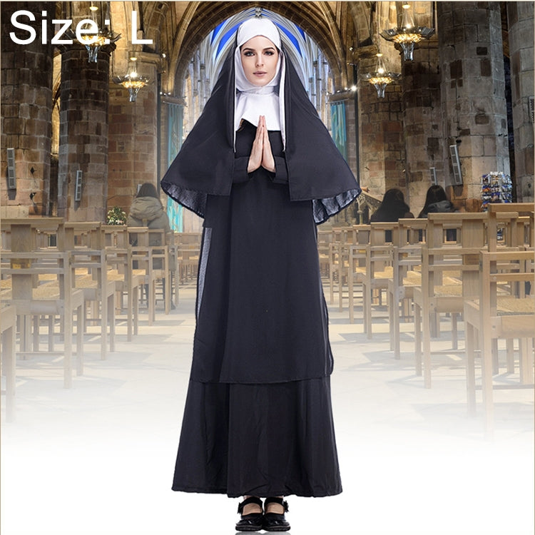 Halloween Costume Women Nun Missionary Cosplay Clothing