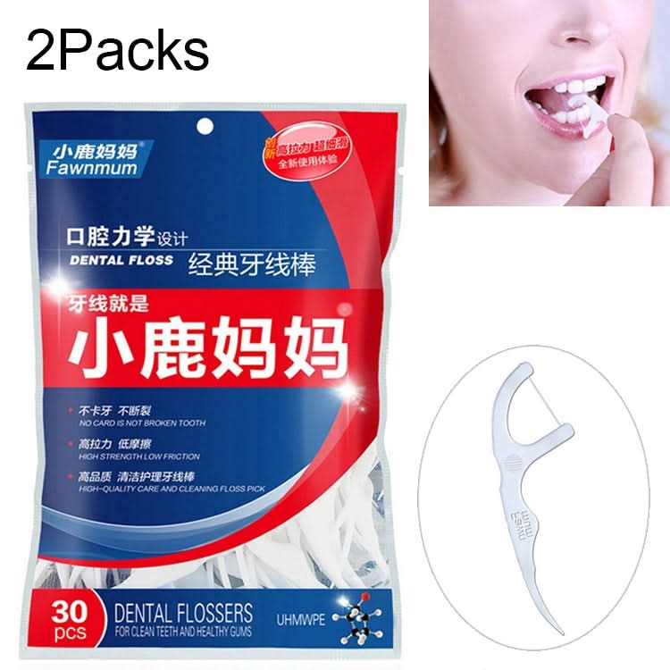 2 Packs Fawnmum Ultra-fine Safety Dental Floss Stick Toothpick Thread Portable Dental Floss Bag-Reluova