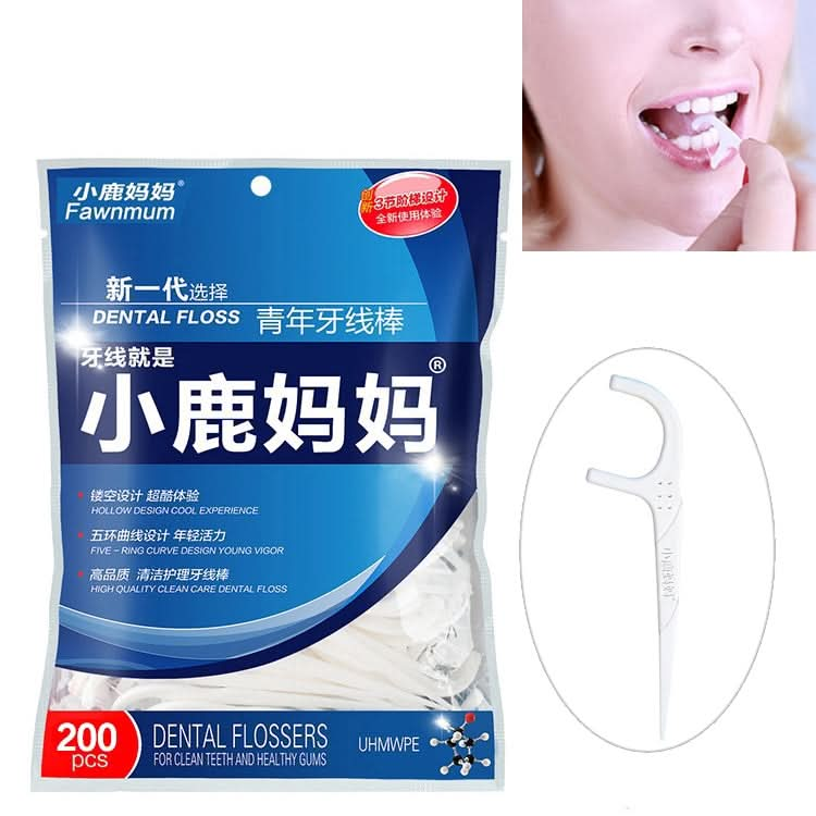 Fawnmum Ultra-fine Safety Flat Dental Floss Rod Arch Pick Toothpick Thread Portable Dental Floss Bag Reluova