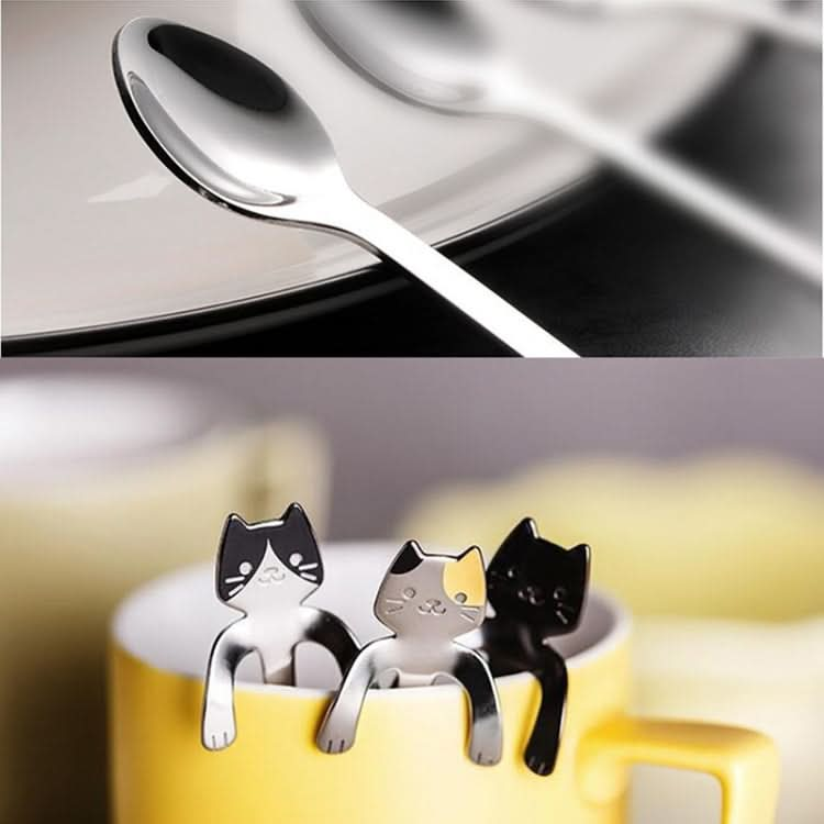 Creative 304 Stainless Steel Cartoon Cat Handle Coffee Stirring Spoons, 11.8*1.8cm - Reluova