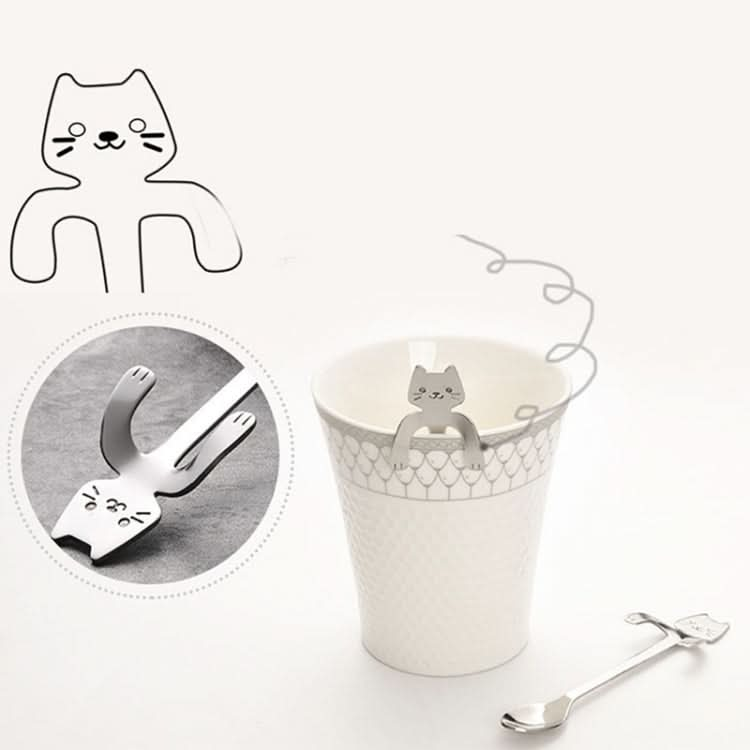 Creative 304 Stainless Steel Cartoon Cat Handle Coffee Stirring Spoons, 11.8*1.8cm - Reluova