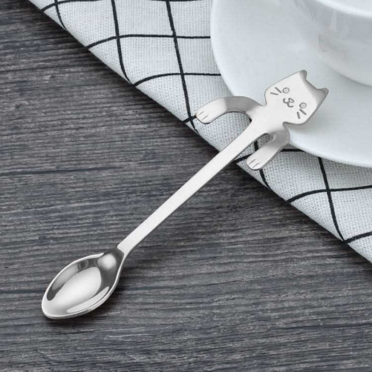 Creative 304 Stainless Steel Cartoon Cat Handle Coffee Stirring Spoons, 11.8*1.8cm - Reluova