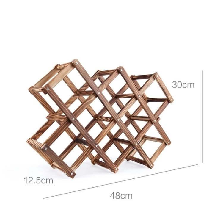 10 Bottles Racks Foldable Wine Stand Wooden Wine Holder Kitchen Bar Display Shelf - Reluova