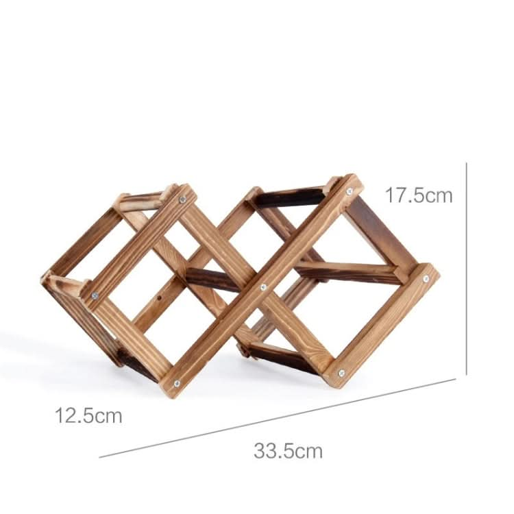 3 Bottles Racks Foldable Wine Stand Wooden Wine Holder Kitchen Bar Display Shelf-Reluova