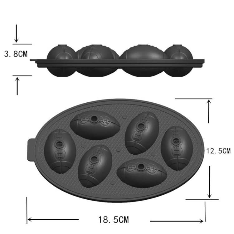 Rugby Shape 3D Ice Cube Mold Maker Bar Party Silicone Trays Chocolate Mold Kitchen Tool - Reluova