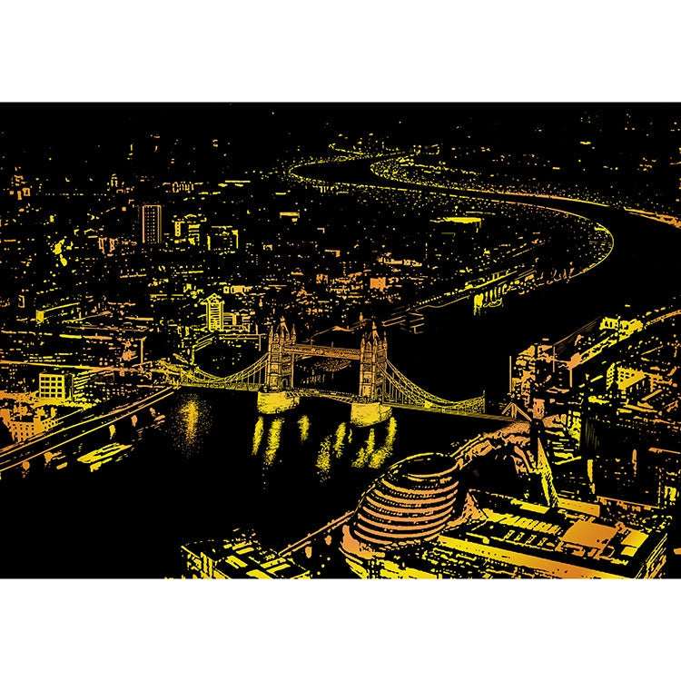 Bright City DIY Drawing Picture Wall Painting Scratch Card Golden Night View Paint Arts Paper Hand Painted Home Decoration Creative Handmade Gifts, Size:41*28.7cm My Store