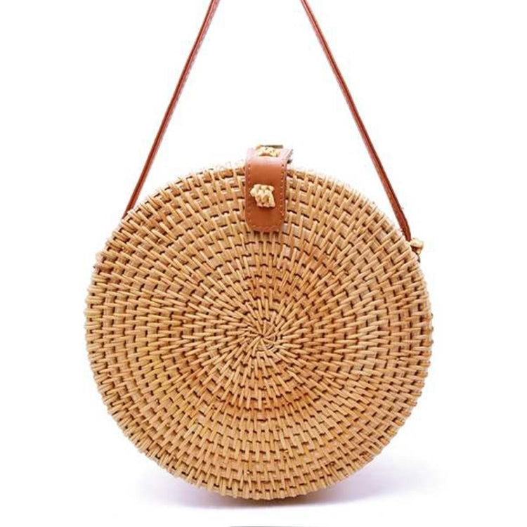 Autumn Rattan Handmade Rattan Bag  Vintage Art Beach Ladies Diagonal Bag, Size:20x20x8cm Reluova