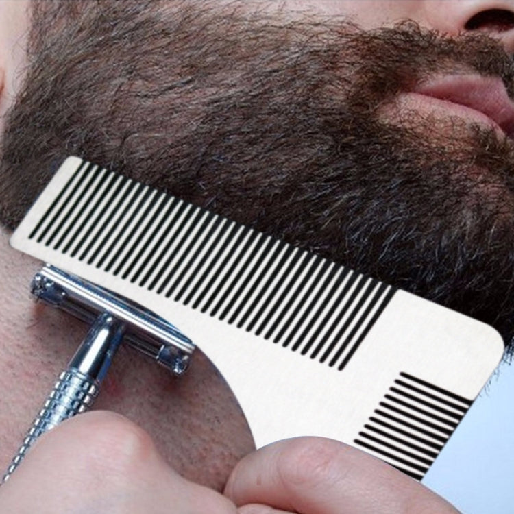 L Shaped Stainless Steel Beard Shaper  Facial Hair Shaping Tool, Random Color Delivery