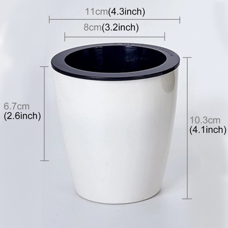 Lazy Flower Pots Automatic Water-absorbing Hydroponic Potted Plants Circular Resin Plastic Flower Pots Double-layer Design Self Watering Planter, Diameter: 11cm, Height: 10.3cm My Store