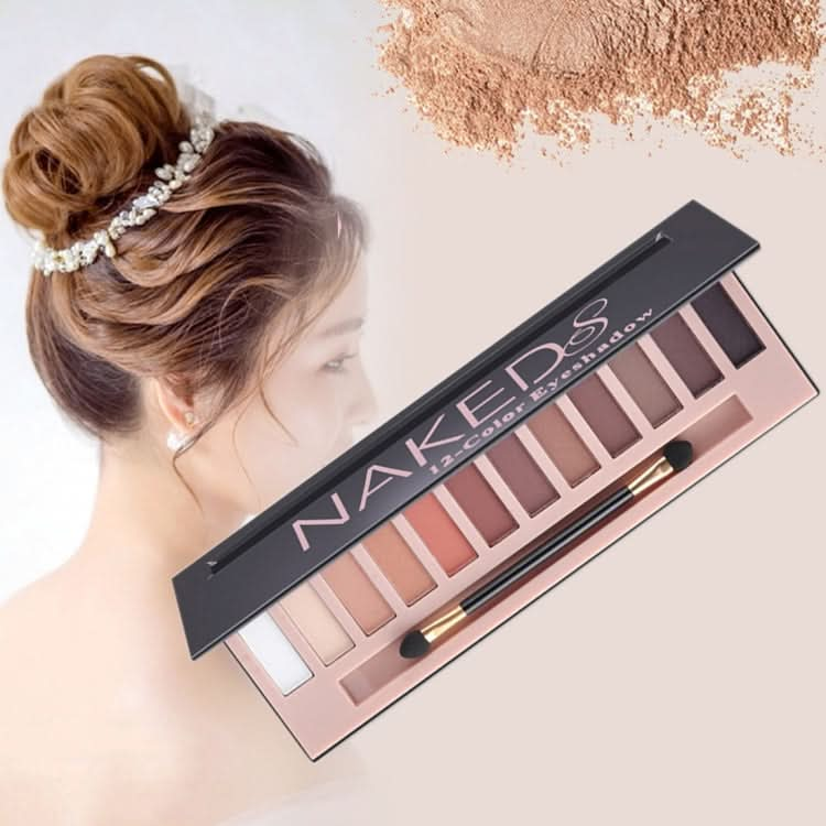 5673 Cosmetic 12 Colors Matte Earth Color Naked Eye Shadow Makeup Palette with Brush Set-Reluova