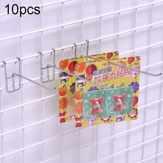 10pcs 3.5mm Supermarket Iron Grid Shelf Hook, Length: 10cm