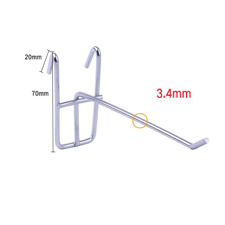 10pcs 3.5mm Supermarket Iron Grid Shelf Hook, Length: 20cm