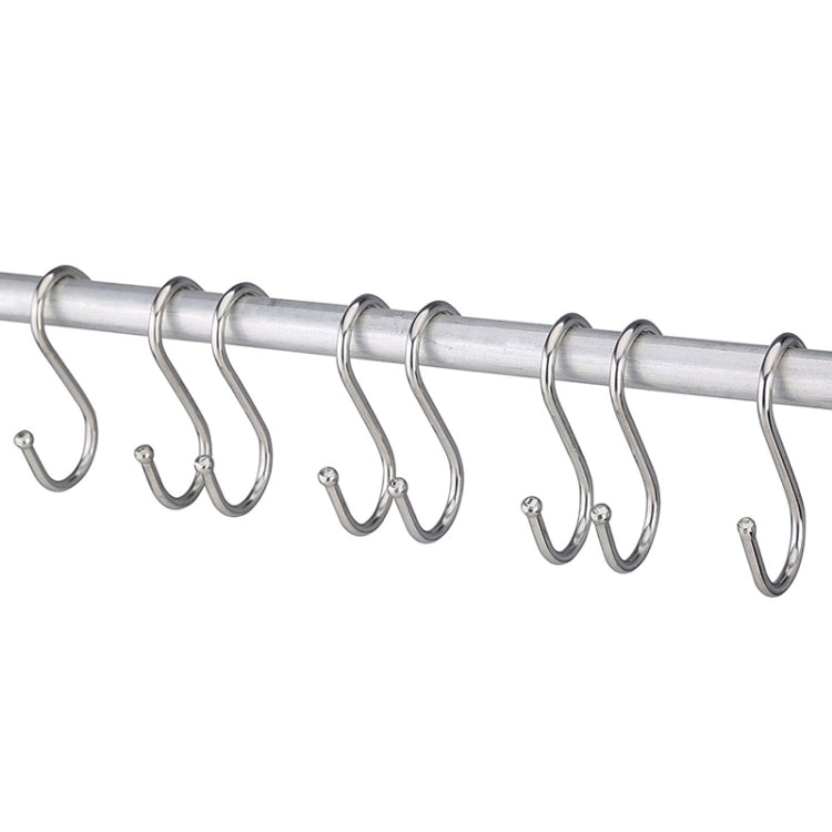 10pcs 3mm Multi-functional S-shaped Stainless Steel Metal Hook, Length: 9cm