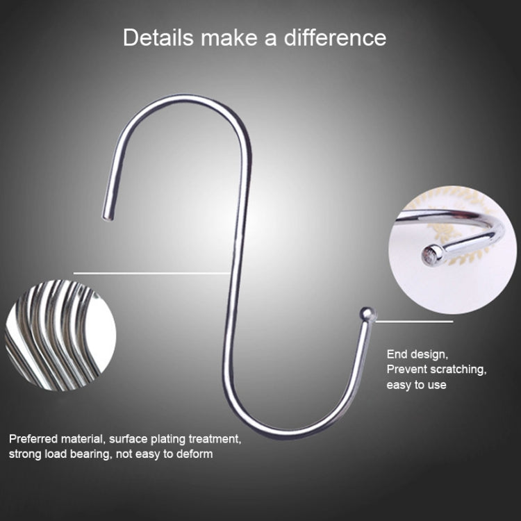 10pcs 3mm Multi-functional S-shaped Stainless Steel Metal Hook, Length: 9cm