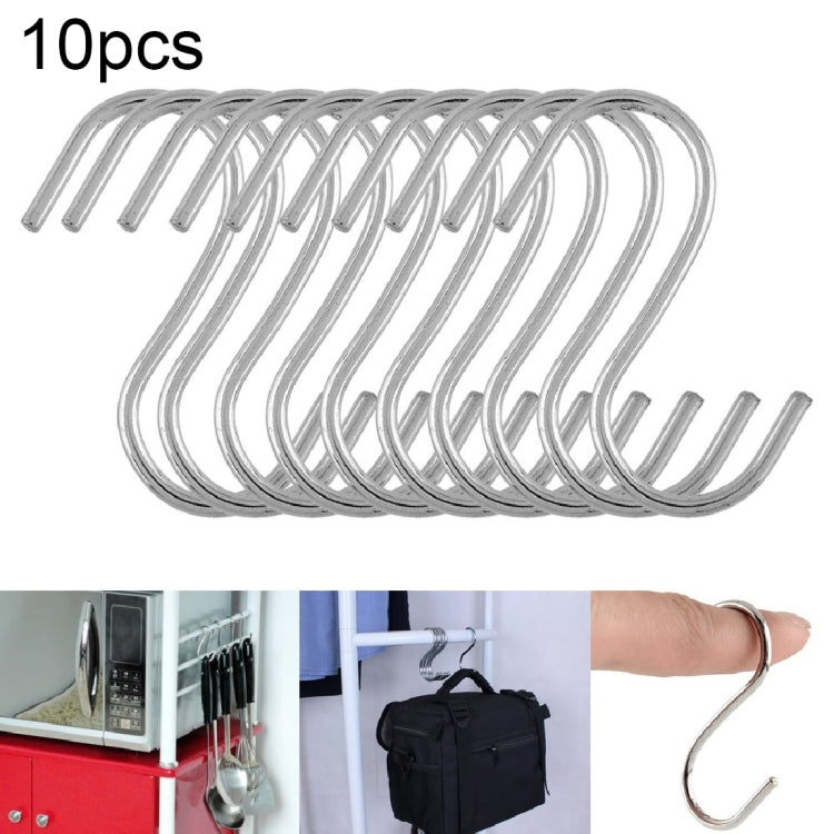 10pcs 2.5mm Multi-functional S-shaped Stainless Steel Metal Hook, Length: 5.5cm