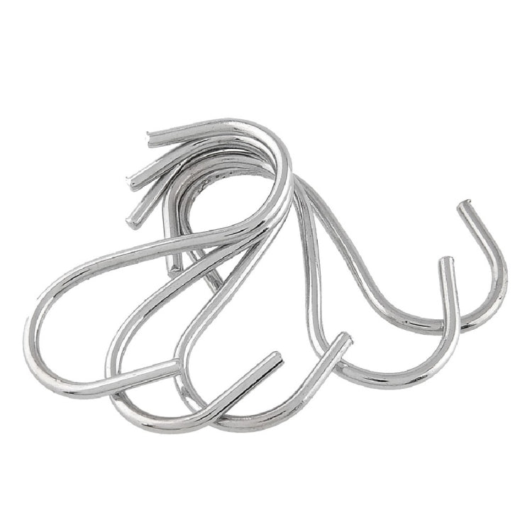 10pcs 2.5mm Multi-functional S-shaped Stainless Steel Metal Hook, Length: 5.5cm