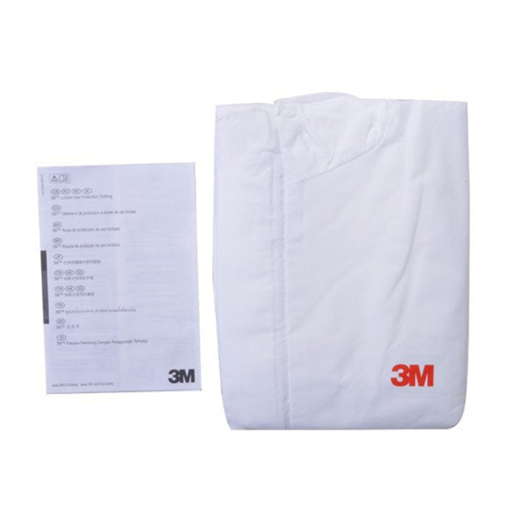 3M 4515 One-piece White Anti-static Anti-chemical Dustproof Sandblasting Suit with Cap, Size: L My Store