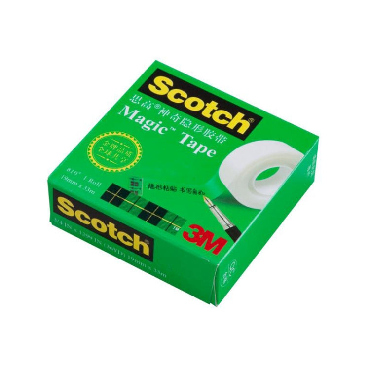 3M Scotch 810 Magic Invisible Tape Transparent Writing Repair Traceless Copying Tape, Size: 33m x 12.7mm