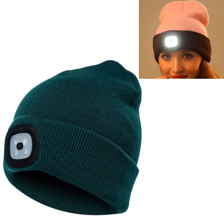 Unisex Warm Winter Polyacrylonitrile Knit Hat Adult Head Cap with 4 LED Lights Reluova