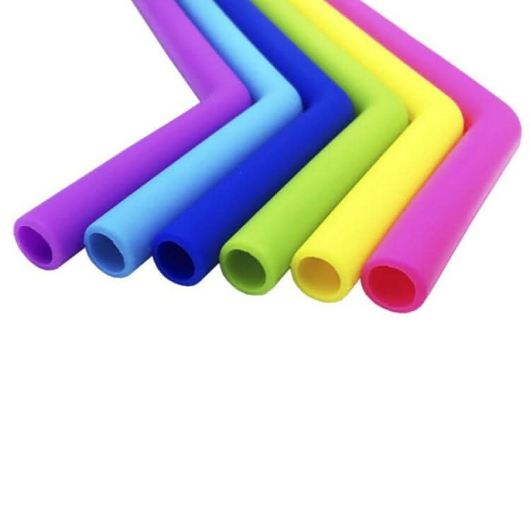 5 PCS Food Grade Silicone Straws Cartoon Colorful Drink Tools with 1 Brush, Slim Bend Pipe, Length: 25cm, Outer Diameter: 7.8mm, Inner Diameter: 5mm, Random Color Delivery-Reluova