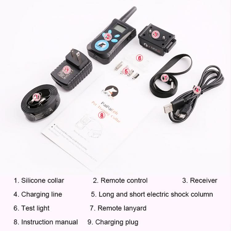 Automatic Anti Barking Collar Pet Training Control System + Electric Shock PU Leather Collar for Dogs.