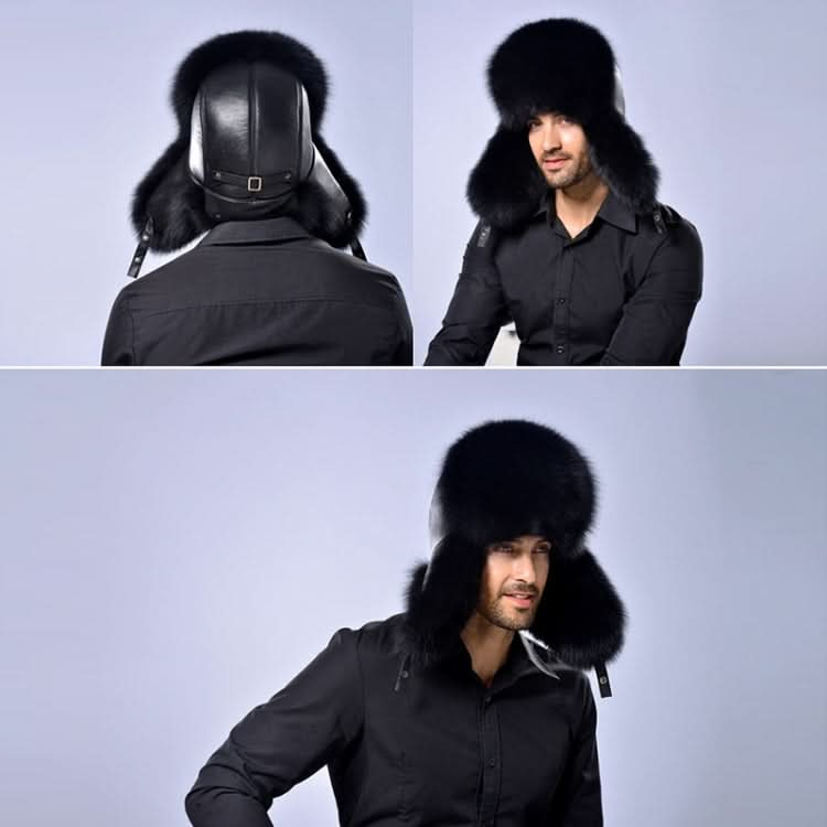 Winter New Style Fox Hair LeiFeng Men Hats, Thick Warm Middle and Old People Ear Protection Winter Fur Hat Reluova