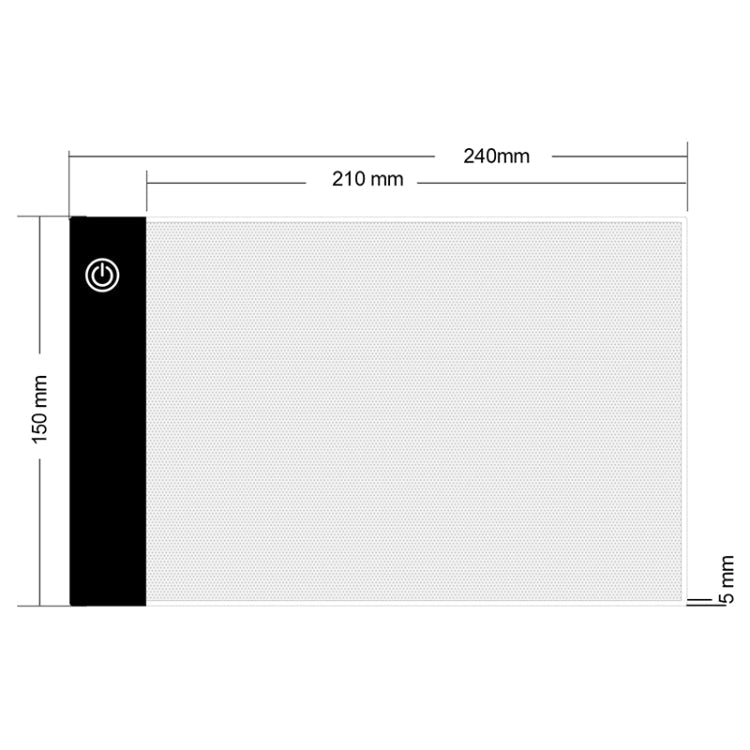 A5 Size Ultra-thin USB Three Level of Brightness Dimmable Acrylic Copy Boards Anime Sketch Drawing Sketchpad, with USB Cable & Plug My Store