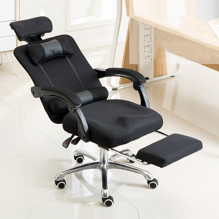 RC-10-1 Computer Chair Office Chair Home Esports Net Cloth Lifted Rotated Footrest Reclining Chair with Steel Feet