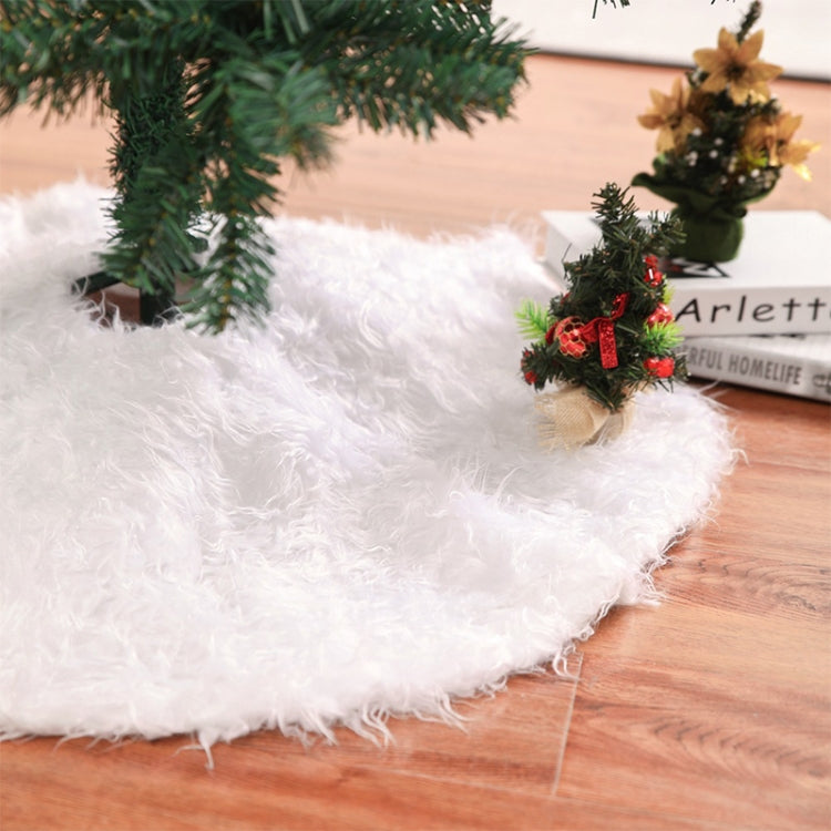 Christmas Tree Plush Skirt White Round Ornament Decoration, Diameter: 122cm