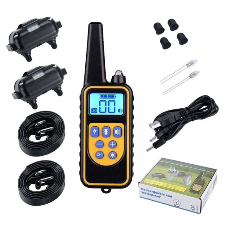 880-2 800 Yards Rechargeable Remote Control Collar Dog Training Device Anti Barking Device-Reluova