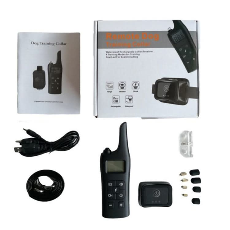 885-1 Rechargeable Training Dogs Stop Barkin Remote Control with Collar Receiver, Support Electric Shock & Vibration & Light & Sound Mode, US Plug-Reluova