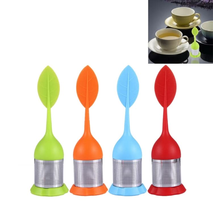 Food Grade Leaf Silicone Make Tea Bag Stainless Steel Tea Strainers, Random Color Delivery Reluova