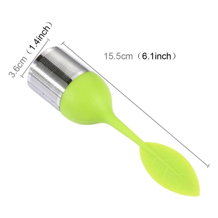 Food Grade Leaf Silicone Make Tea Bag Stainless Steel Tea Strainers, Random Color Delivery Reluova