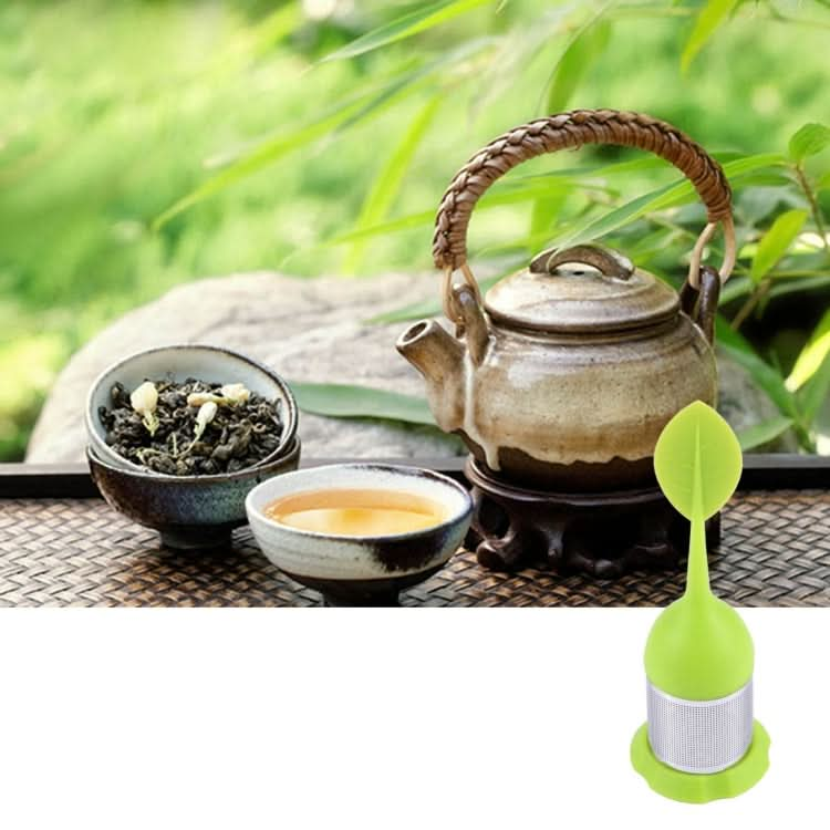 Food Grade Leaf Silicone Make Tea Bag Stainless Steel Tea Strainers, Random Color Delivery Reluova