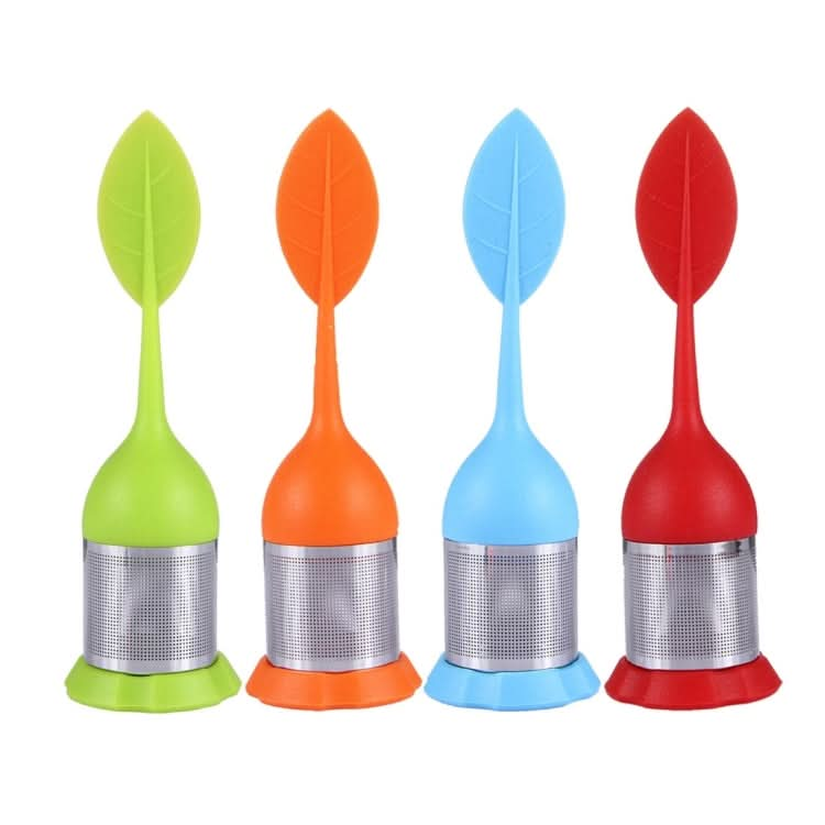 Food Grade Leaf Silicone Make Tea Bag Stainless Steel Tea Strainers, Random Color Delivery Reluova