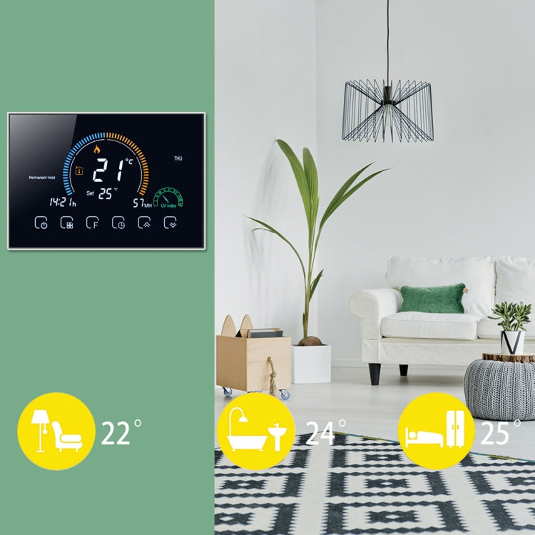 BHT-8000-GA Control Water Heating Energy-saving and Environmentally-friendly Smart Home Negative Display LCD Screen Round Room Thermostat without WiFi My Store