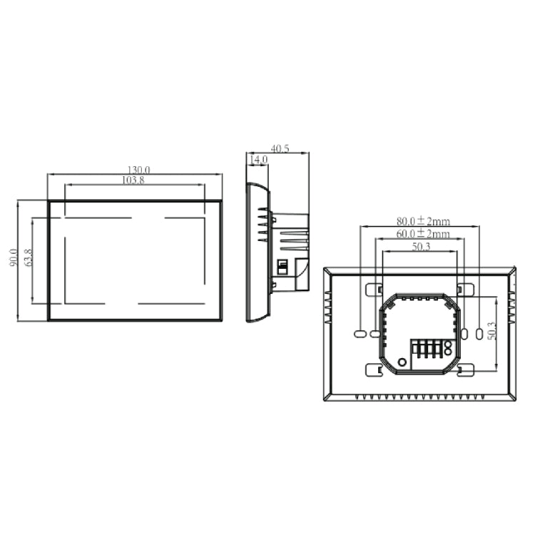 BHT-8000-GA Control Water Heating Energy-saving and Environmentally-friendly Smart Home Negative Display LCD Screen Round Room Thermostat without WiFi My Store