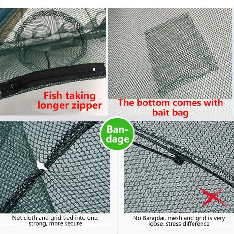 4 Holes Automatic Foldable Fishing Net Nylon Shrimp Crab Minnow Trap Fish Cast Net Fishing Tackle