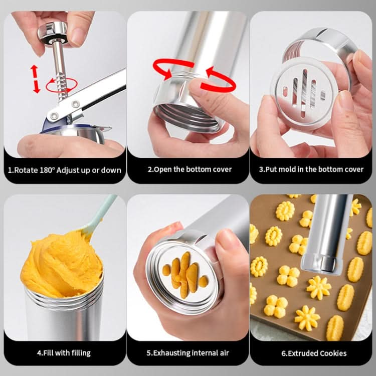 Multifunctional  Household Cookie Biscuit Machine Tool Mold Decorating Mounted DIY Baking with 20 Moulds & 4 Nozzles - Reluova