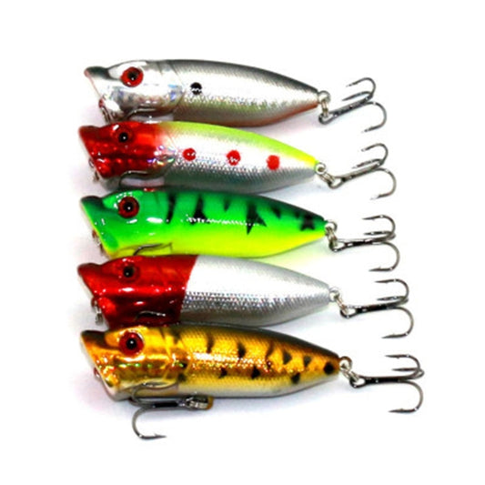 HENGJIA Artificial Popper Fishing Lures Environmentally Friendly Fishing Bait with Hooks, Length: 6.5 cm, Random Color Delivery