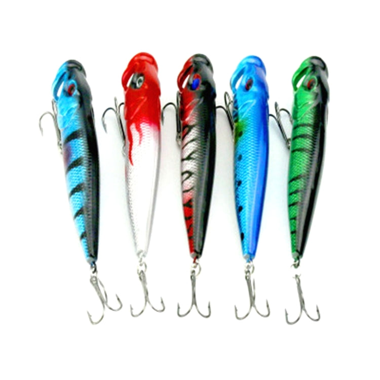 HENGJIA Plastic Artificial Fishing Popper Bionic Lures Environmentally Friendly Fishing Bait with Hooks, Length: 9 cm, Random Color Delivery Reluova