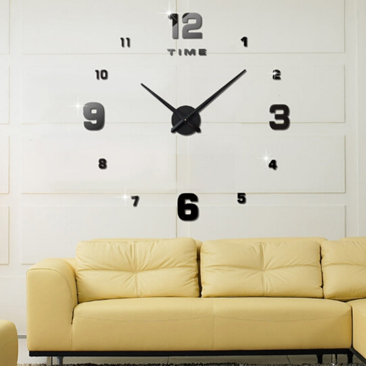 Bedroom Home Decoration Mirrored Number Frameless Large 3D DIY Wall Sticker Mute Clock, Size: 100*100cm My Store