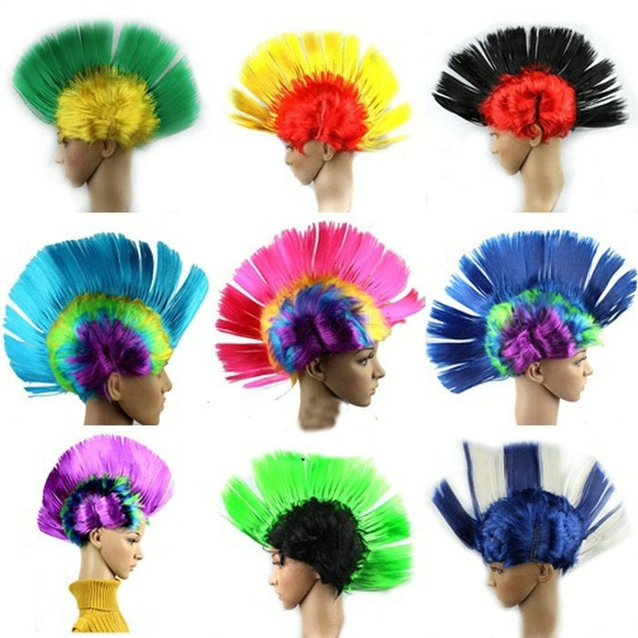 Funny Christmas Halloween Wig Masquerade Headdress Mohawk Hair Comb, Random Color Delivery