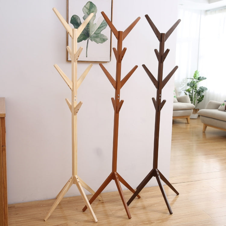 Creative Tree-shaped Solid Wood Floor Hatstand Clothes Hanging Rack,Size: 175x45x45cm