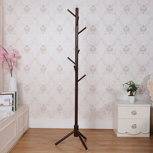 Creative Tree-shaped Solid Wood Floor Hatstand Clothes Hanging Rack,Size: 176x48x48cm Reluova