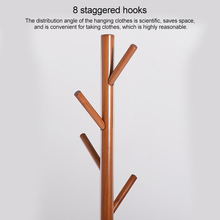 Creative Tree-shaped Solid Wood Floor Hatstand Clothes Hanging Rack,Size: 176x48x48cm